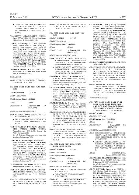 PCT/2001/12 : PCT Gazette, Weekly Issue No. 12, 2001 - WIPO