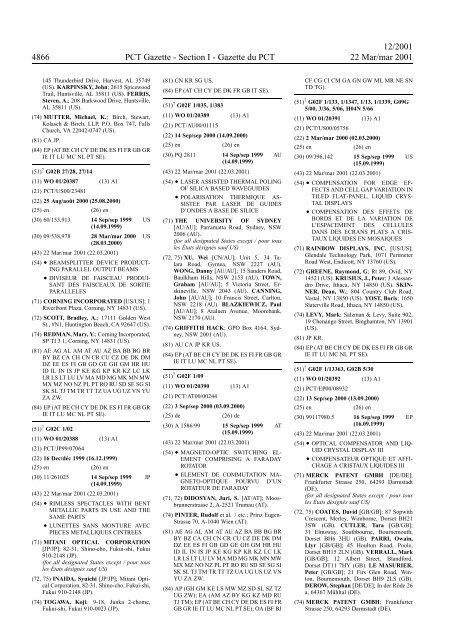 PCT/2001/12 : PCT Gazette, Weekly Issue No. 12, 2001 - WIPO