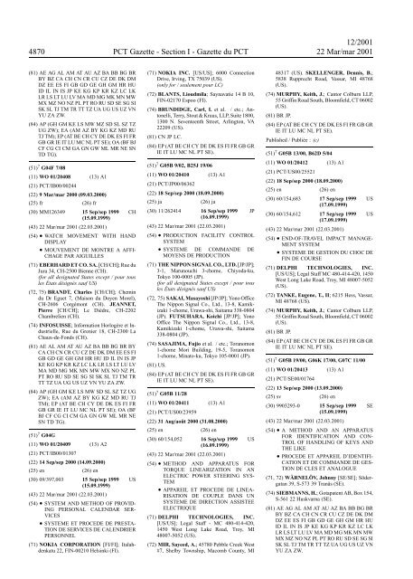 PCT/2001/12 : PCT Gazette, Weekly Issue No. 12, 2001 - WIPO