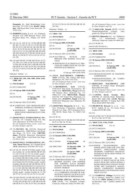 PCT/2001/12 : PCT Gazette, Weekly Issue No. 12, 2001 - WIPO