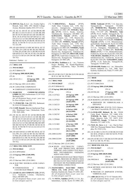 PCT/2001/12 : PCT Gazette, Weekly Issue No. 12, 2001 - WIPO