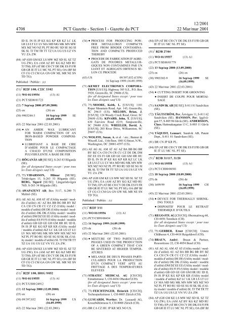 PCT/2001/12 : PCT Gazette, Weekly Issue No. 12, 2001 - WIPO