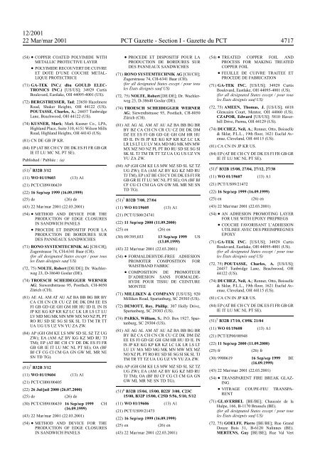 PCT/2001/12 : PCT Gazette, Weekly Issue No. 12, 2001 - WIPO