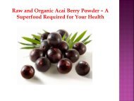 Raw and Organic Acai Berry Powder – A Superfood Required for Your Health