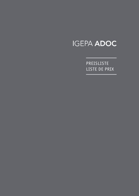 Igepa Adoc AG - Preisliste