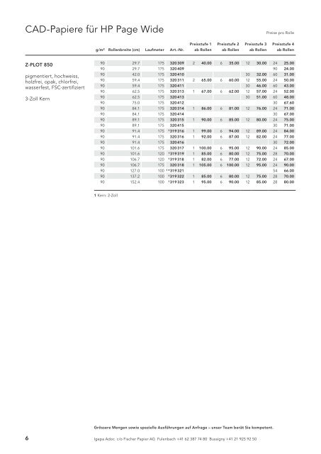 Igepa Adoc AG - Preisliste