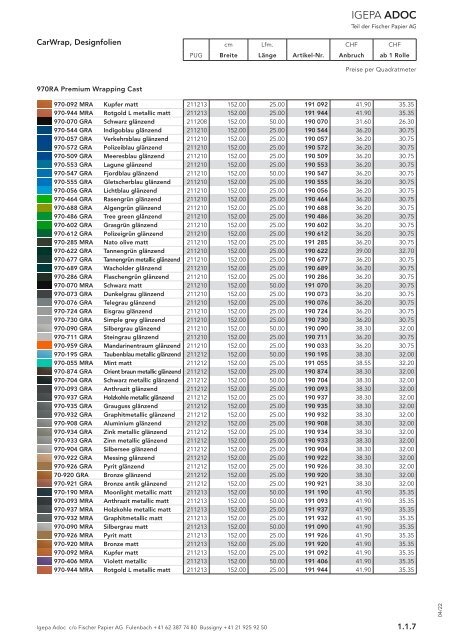 Igepa Adoc AG - Preisliste