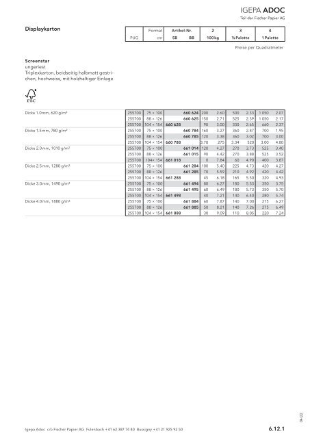 Igepa Adoc AG - Preisliste