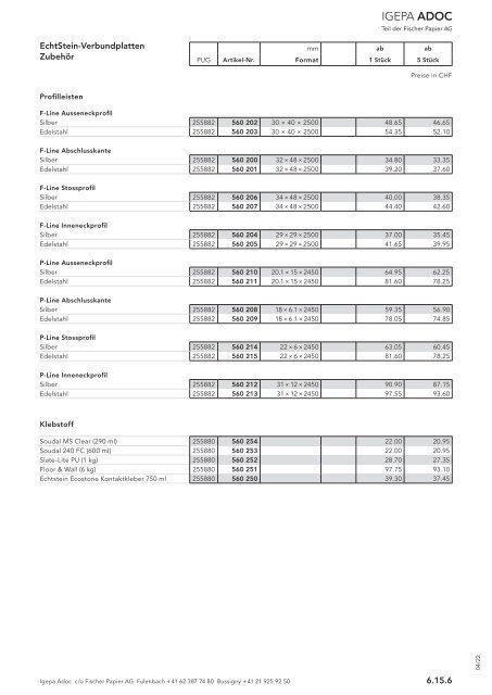 Igepa Adoc AG - Preisliste