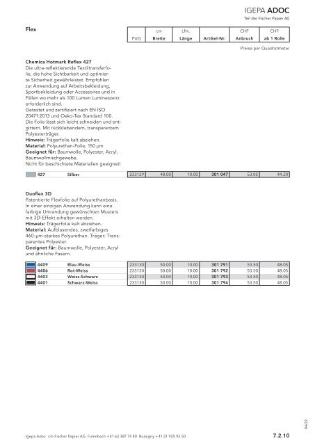 Igepa Adoc AG - Preisliste