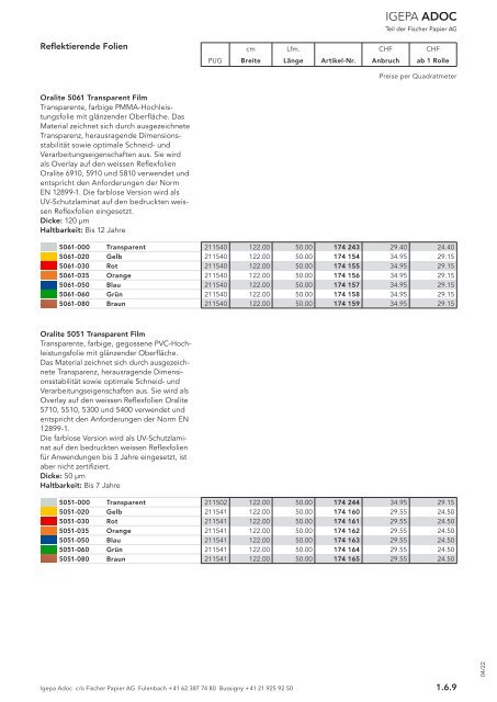Igepa Adoc AG - Preisliste