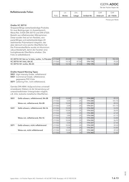 Igepa Adoc AG - Preisliste