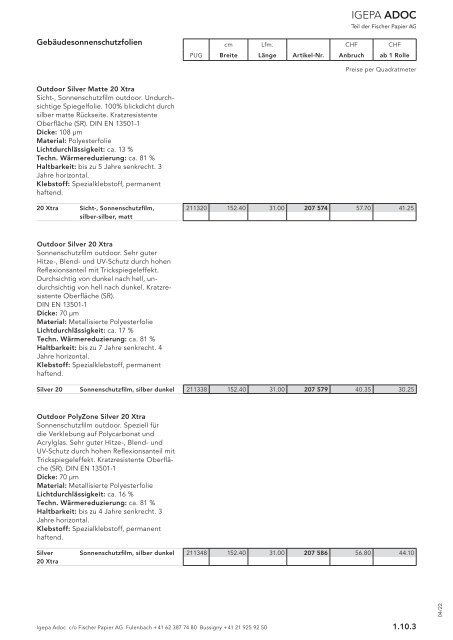 Igepa Adoc AG - Preisliste