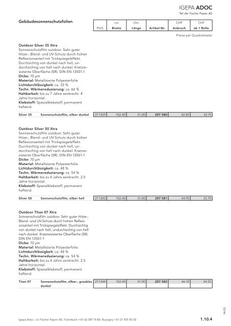 Igepa Adoc AG - Preisliste