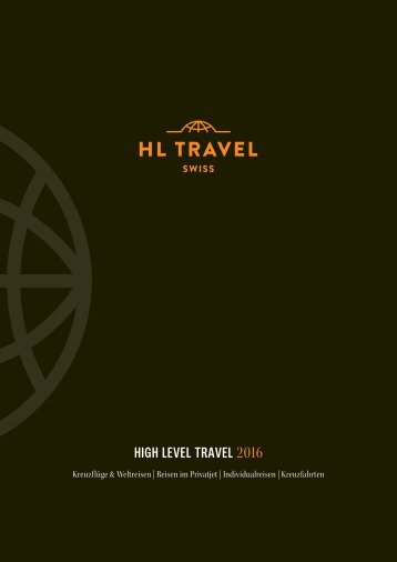 HL TRAVEL Swiss Reisekatalog 2016