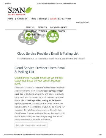 Purchase Customized Cloud Service Providers Customer Lists from Span Global Services