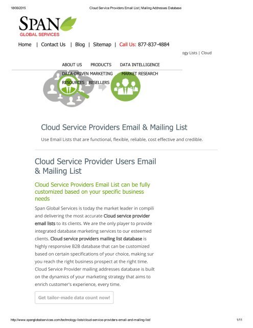 Purchase Customized Cloud Service Providers Customer Lists from Span Global Services