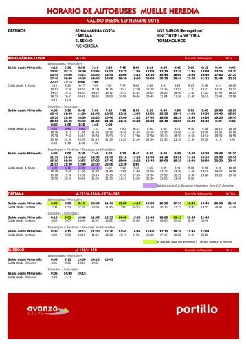 HORARIO DE AUTOBUSES MUELLE HEREDIA