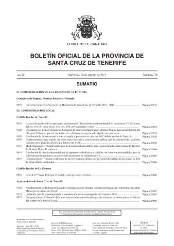 BOLETÍN OFICIAL DE LA PROVINCIA DE SANTA CRUZ DE TENERIFE