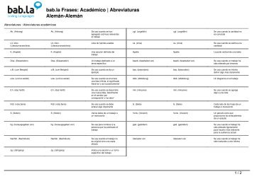 bab.la Frases Académico | Abreviaturas Alemán-Alemán