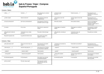 bab.la Frases Viajar | Compras Español-Portugués