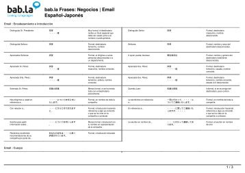 bab.la Frases Negocios | Email Español-Japonés