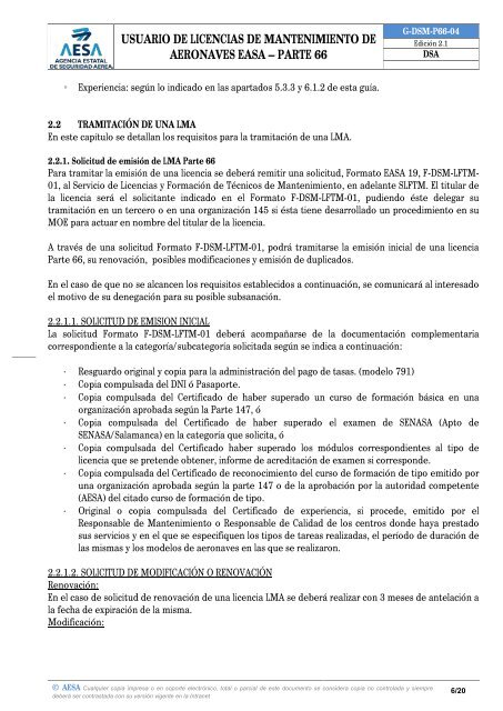 USUARIO DE LICENCIAS DE MANTENIMIENTO DE AERONAVES EASA – PARTE 66