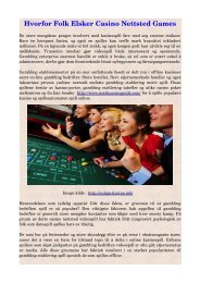 Hvorfor Folk Elsker Casino Nettsted Games