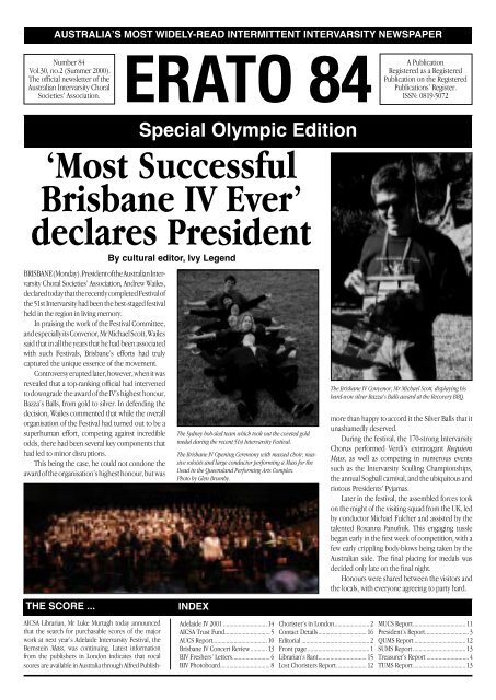 Erato Issue 84 Spring 2000