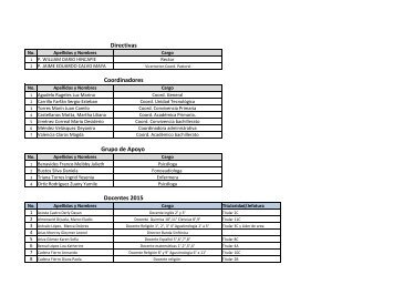 Directivas Coordinadores Grupo de Apoyo Docentes 2015
