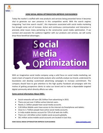 HOW SOCIAL MEDIA OPTIMIZATION IMPROVE OUR BUSINESS