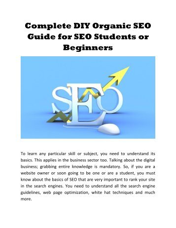 Complete DIY Organic SEO Guide for SEO Students or Beginners