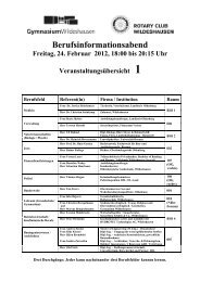 Berufsinformationsabend Freitag, 24. Februar 2012, 18:00 bis 20:15 ...