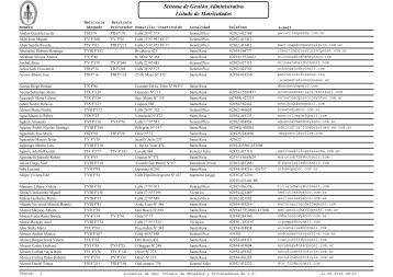 Sistema de Gestión Administrativa Listado de Matriculados