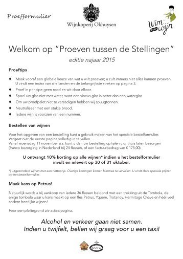 Welkom op “Proeven tussen de Stellingen”