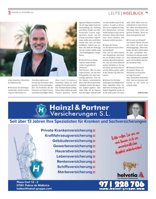 Die Inselzeitung Mallorca November 2015