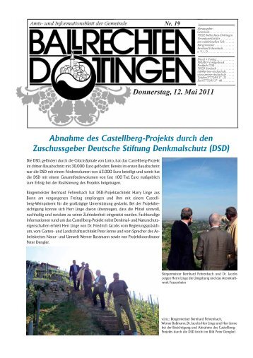 Abnahme des Castellberg-Projekts durch den Zuschussgeber ...