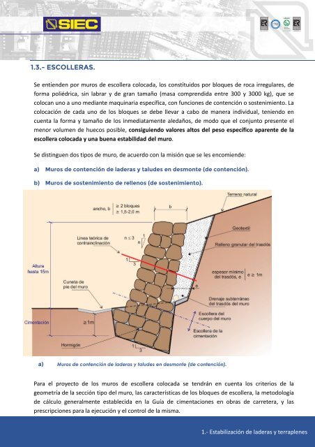1.- Catálogo Estabilización de laderas y terraplenes