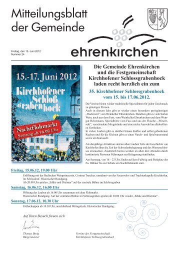 Die Gemeinde Ehrenkirchen und die Festgemeinschaft Kirchhofener ...