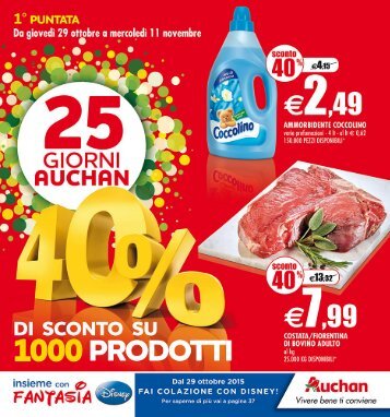 291015 - AUCHAN Santa Gilla - 25 giorni auchan 40% di sconto su 1.000 prodotti