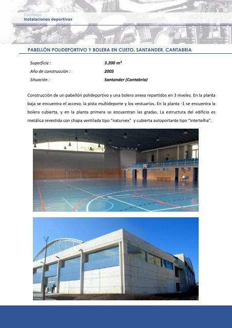 8.- Catálogo Instalaciones deportivas