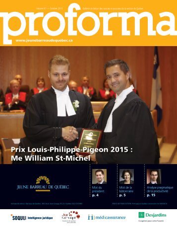Prix Louis-Philippe-Pigeon 2015  Me William St-Michel