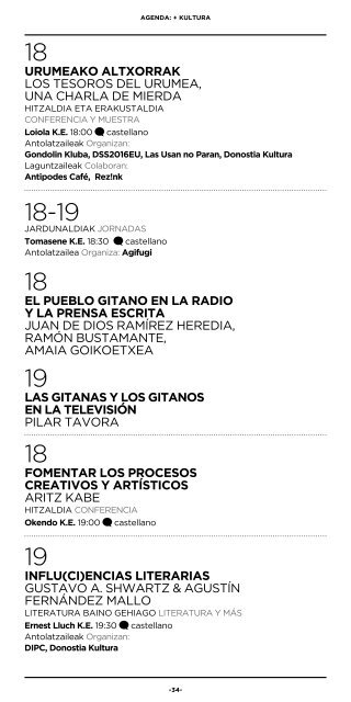 AGENDA AZAROA NOVIEMBRE 2015