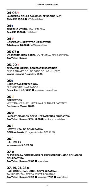 AGENDA AZAROA NOVIEMBRE 2015