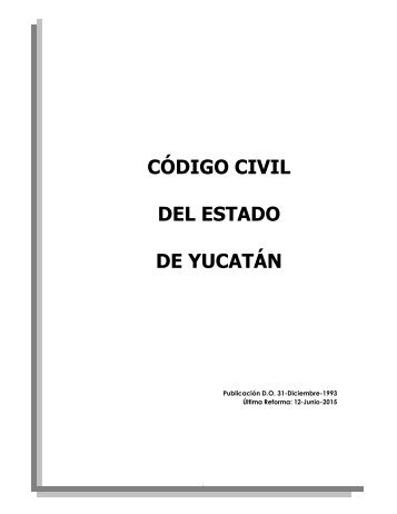 CÓDIGO CIVIL DEL ESTADO DE YUCATÁN