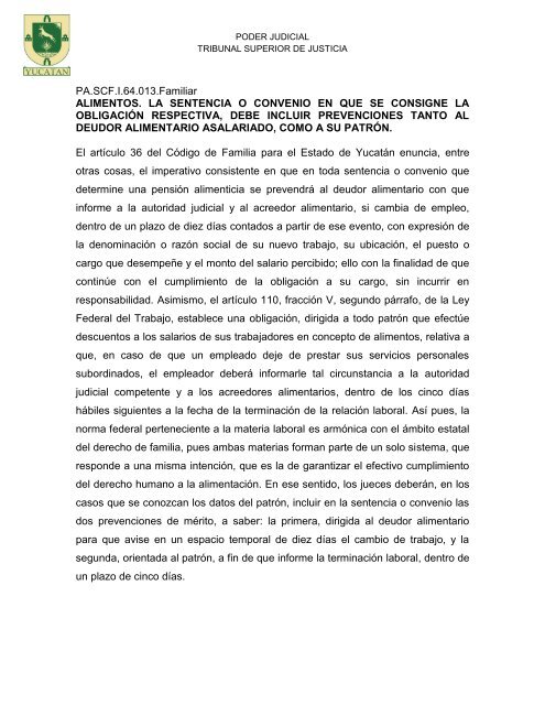 precedente - Poder Judicial del Estado de Yucatán.