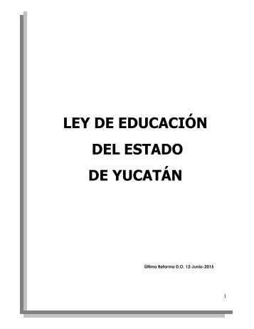 LEY DE EDUCACIÓN DEL ESTADO DE YUCATÁN