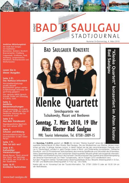 Klenke Quartett - Stadt Bad Saulgau