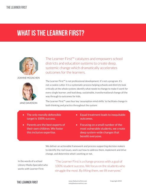 the learner first