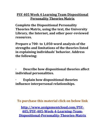 strengths of dispositional theories Free essay: dispositional vs biological theory sarah quincey psy 405 september 15, 2014 leslie binnix dispositional vs biological theory dispositional. strengths of dispositional theories Free essay: dispositional vs biological theory sarah quincey psy 405 september 15, 2014 leslie binnix dispositional vs biological theory dispositional.